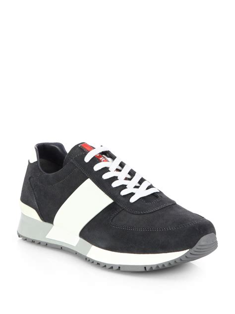 suede prada sneakers|cheap authentic prada sneakers.